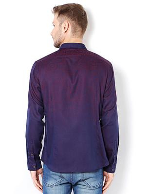 purple cotton casual shirt - 15417071 - Standard Image - 2