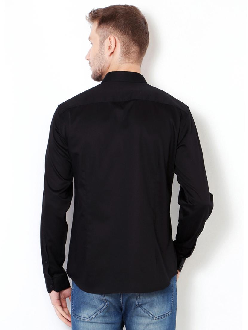 black cotton casual shirt - 15417075 - Zoom Image - 2