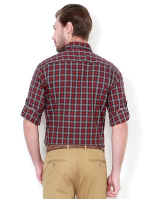 red cotton casual shirt - 15417082 - Standard Image - 2