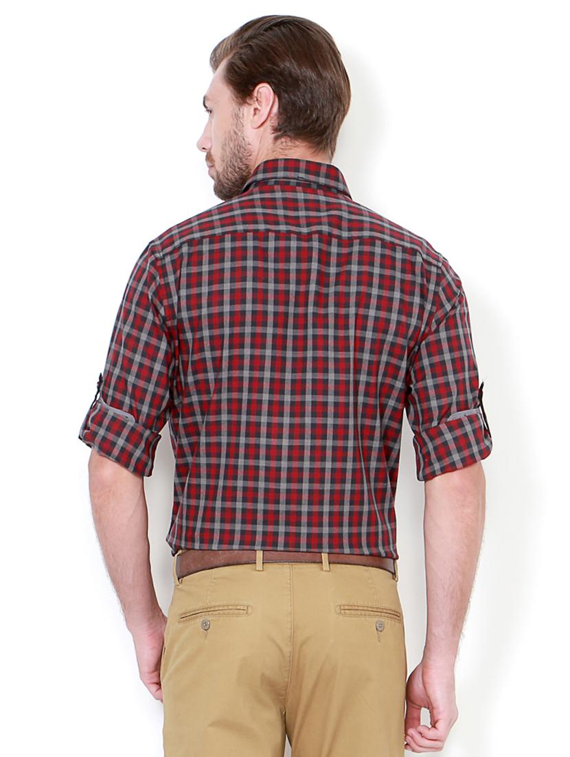 red cotton casual shirt - 15417082 - Zoom Image - 2