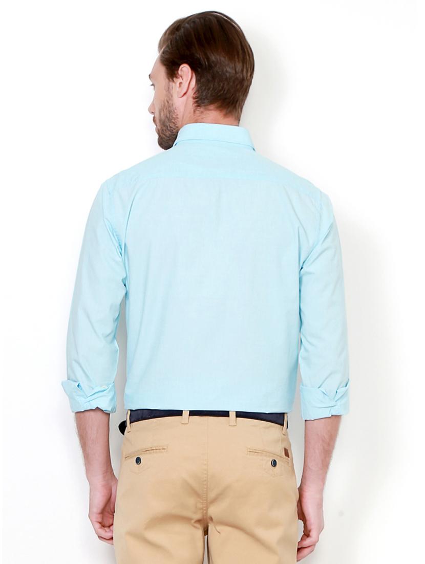 light blue cotton casual shirt - 15417086 - Zoom Image - 2