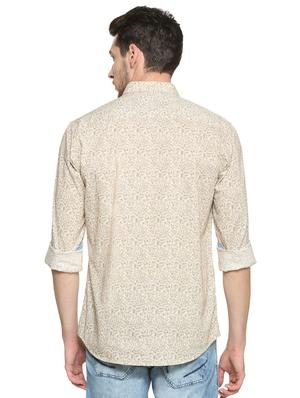 beige cotton casual shirt - 15417095 - Standard Image - 2
