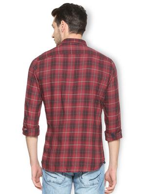 red cotton casual shirt - 15417100 - Standard Image - 2