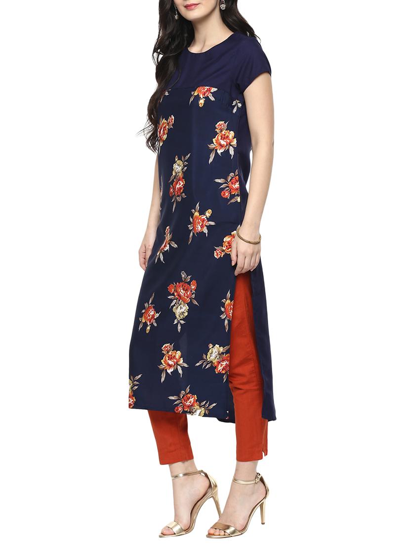 straight floral kurta - 15417103 - Zoom Image - 2
