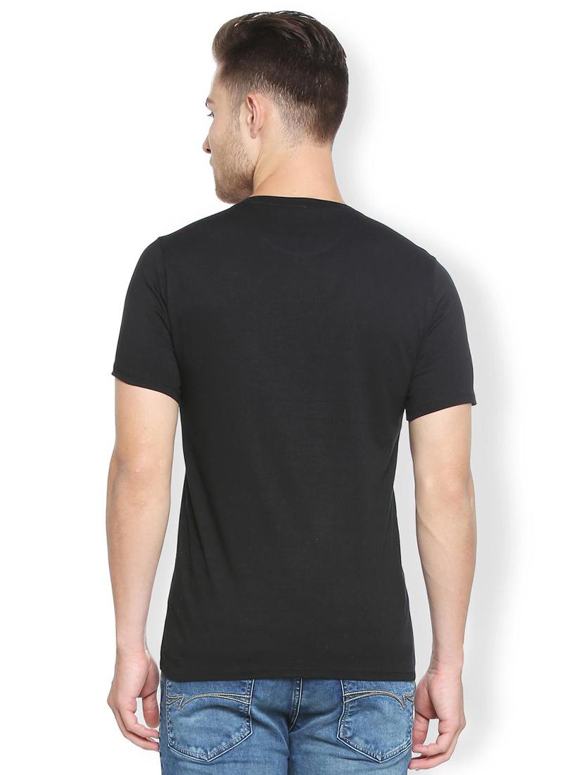 black cotton chest print t-shirt - 15417191 - Zoom Image - 2