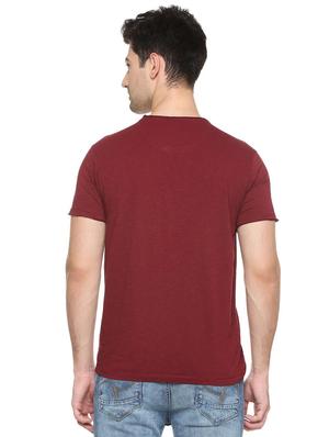 maroon cotton front print t-shirt - 15417192 - Standard Image - 2