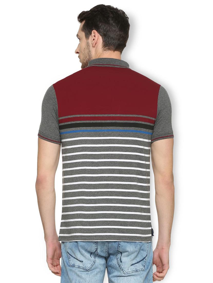 grey cotton blend polo t-shirt - 15417217 - Zoom Image - 2