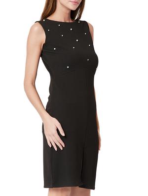 pearl embellished front slit dress - 15417292 - Standard Image - 2