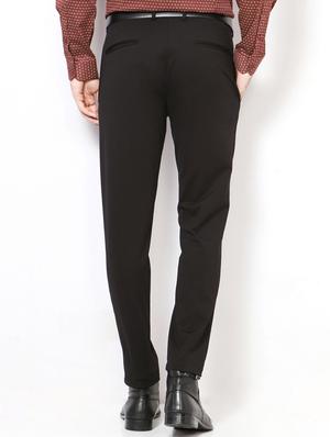 black terry rayon pleated formal trouser - 15417342 - Standard Image - 2
