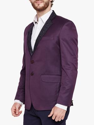 purple cotton blend casual blazer - 15417712 - Standard Image - 2