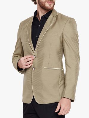 beige cotton blend casual blazer - 15417715 - Standard Image - 2
