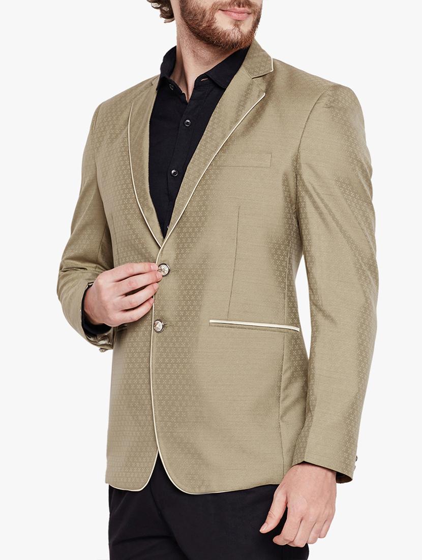 beige cotton blend casual blazer - 15417715 - Zoom Image - 2