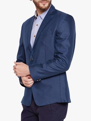 blue cotton blend casual blazer - 15417718 - Standard Image - 2