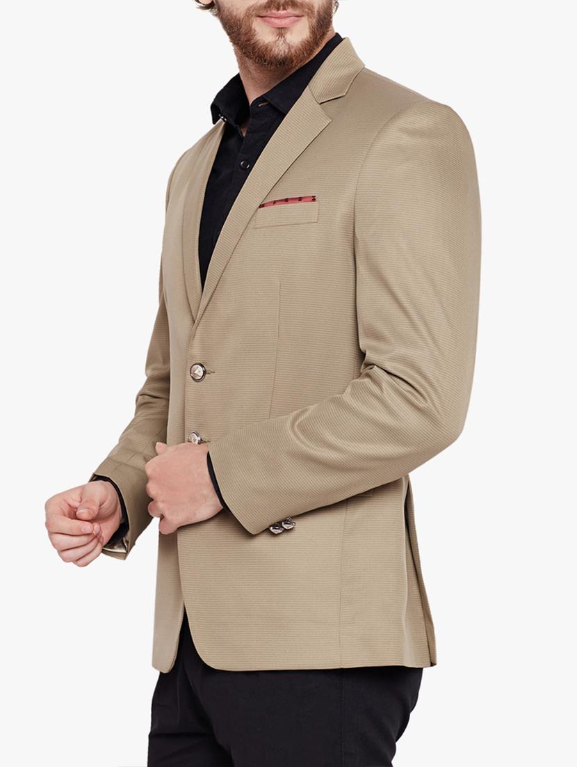 beige cotton blend casual blazer - 15417722 - Zoom Image - 2