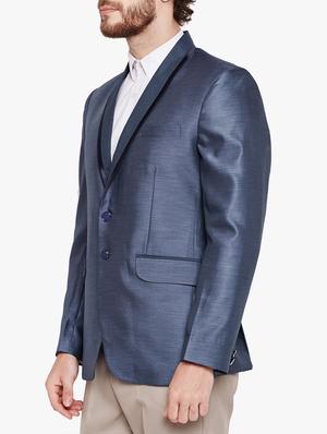 blue cotton blend casual blazer - 15417723 - Standard Image - 2