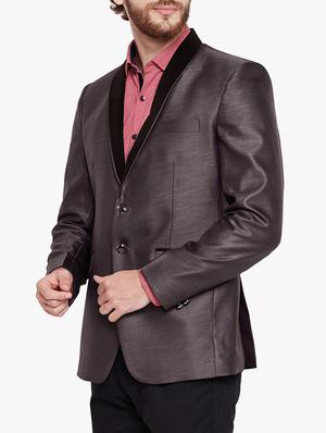 brown cotton blend casual blazer - 15417729 - Standard Image - 2