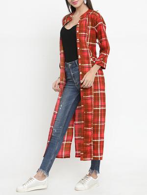 Checkered long shrug - 15417907 - Standard Image - 2
