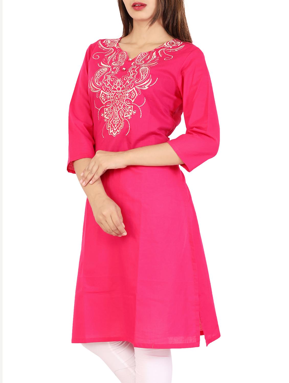 straight Embroidered kurta - 15418146 - Zoom Image - 2
