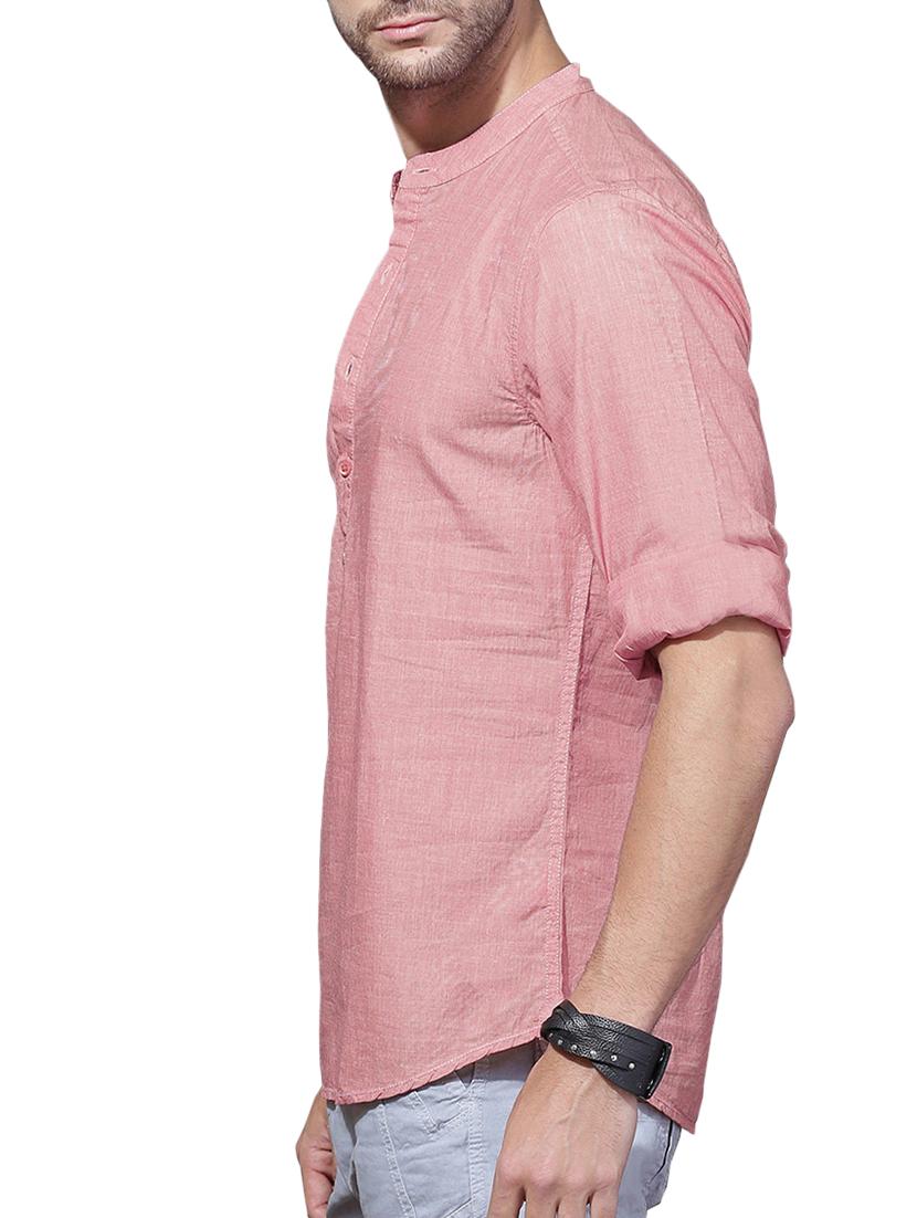 red cotton short kurta - 15418266 - Zoom Image - 2