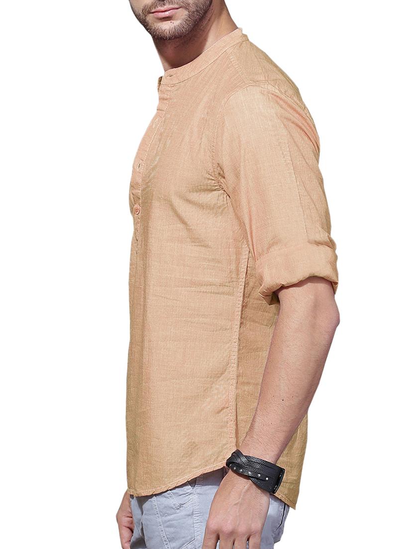 orange cotton short kurta - 15418268 - Zoom Image - 2