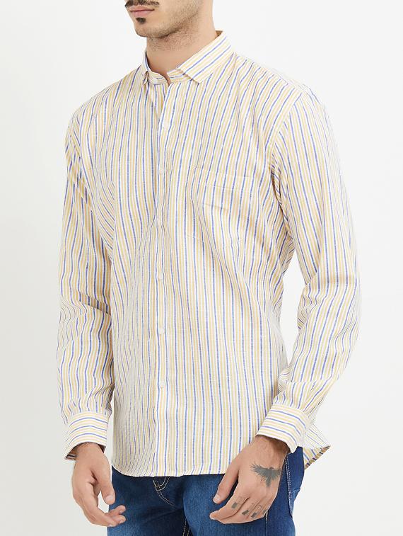 yellow cotton blend casual shirt - 15418300 - Zoom Image - 2