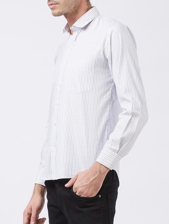 white cotton blend casual shirt - 15418311 - Zoom Image - 2