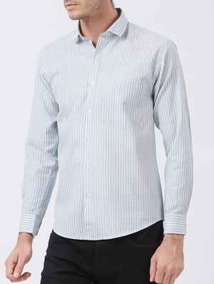 white cotton blend casual shirt - 15418324 - Standard Image - 2