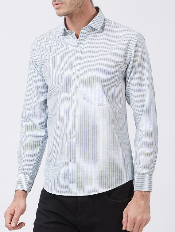 white cotton blend casual shirt - 15418324 - Zoom Image - 2