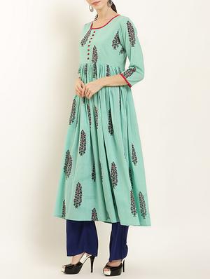 Flared printed kurta - 15418406 - Standard Image - 2
