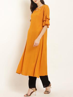 straight layered sleeves kurta - 15418414 - Standard Image - 2