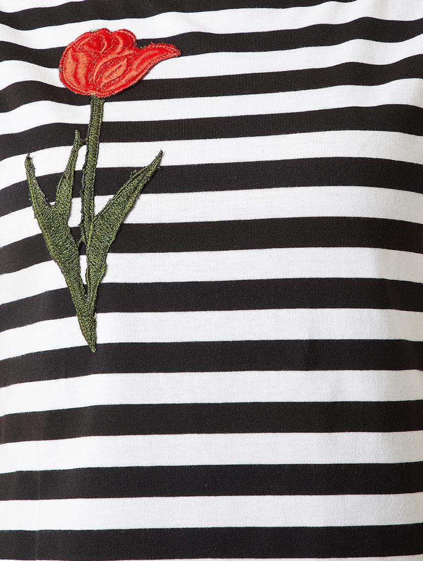 rose patch striped boxy top - 15419066 - Zoom Image - 5