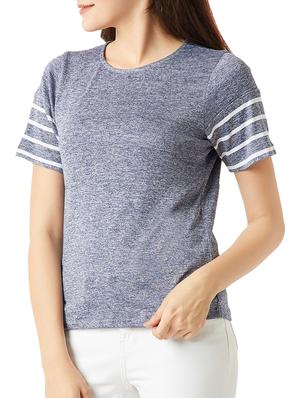 short sleeved melange tee - 15419078 - Standard Image - 2