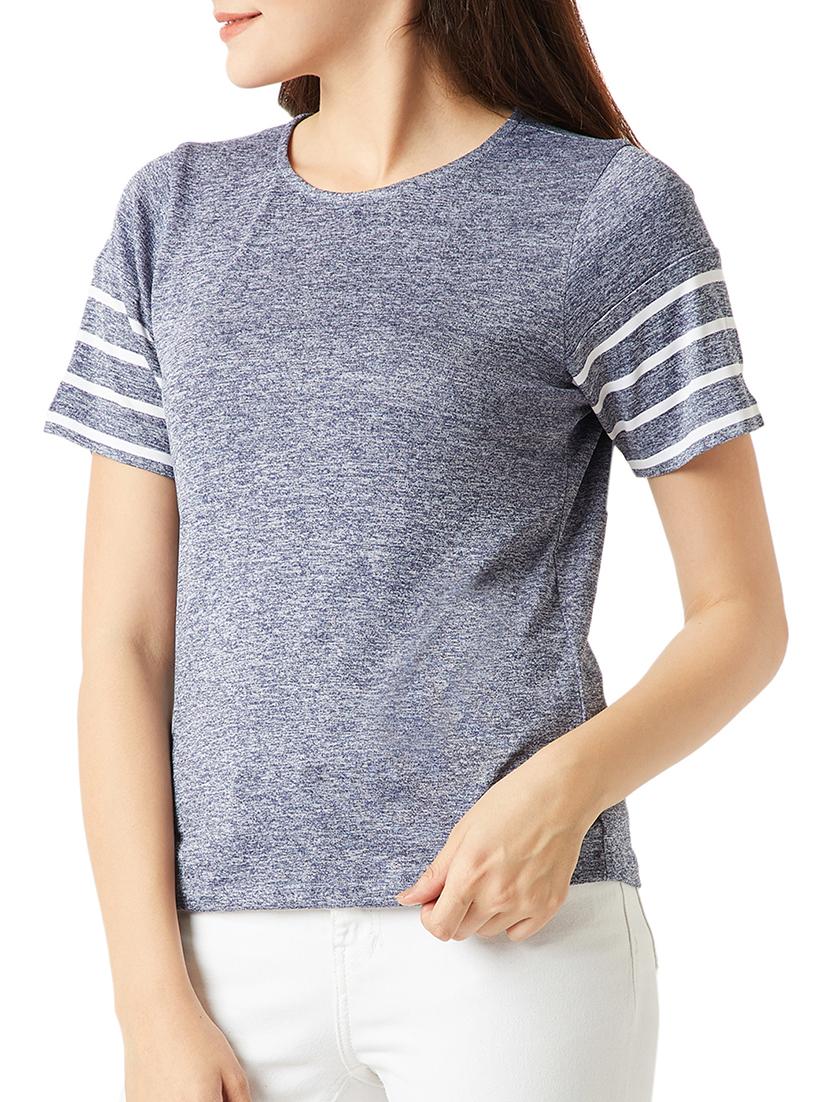 short sleeved melange tee - 15419078 - Zoom Image - 2