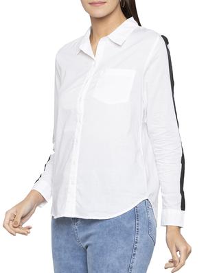 Contrast binding pocket patch shirt - 15419156 - Standard Image - 2
