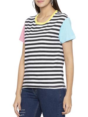 short sleeved striped tee - 15419164 - Standard Image - 2