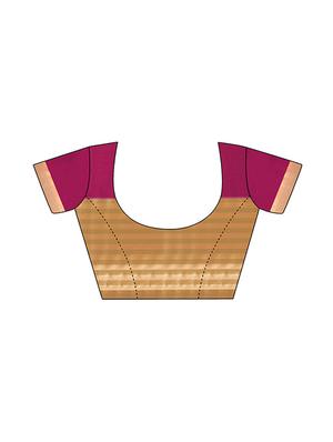Stripes bordered handloom saree with blouse - 15419220 - Standard Image - 2