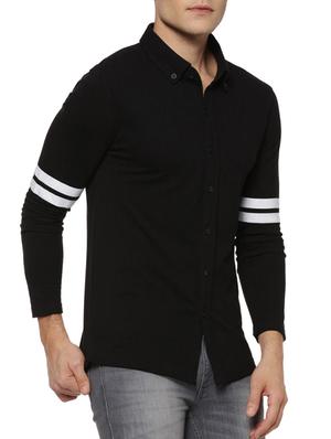 black cotton casual shirt - 15419462 - Standard Image - 2
