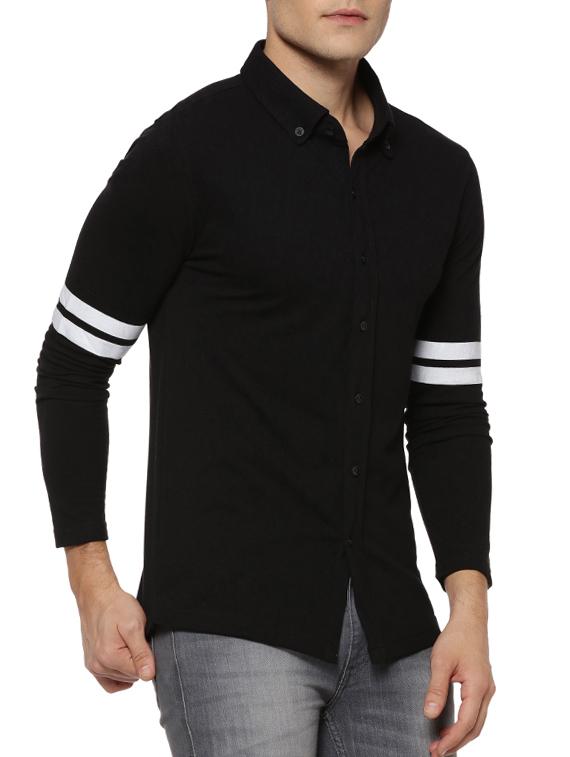 black cotton casual shirt - 15419462 - Zoom Image - 2