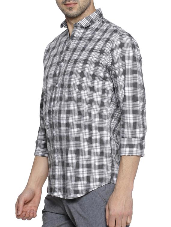 grey cotton casual shirt - 15419465 - Zoom Image - 2