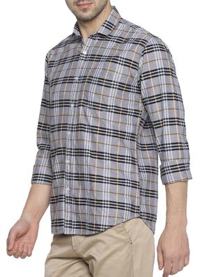grey cotton casual shirt - 15419467 - Standard Image - 2