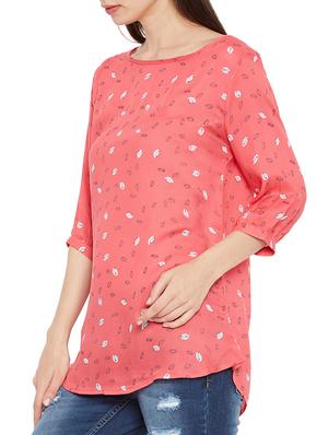 Printed rounded hem tunic - 15419508 - Standard Image - 2
