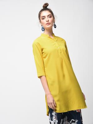 solid straight kurti - 15419512 - Standard Image - 2