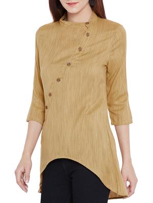 mandarin collar asymmetric tunic - 15419517 - Standard Image - 2