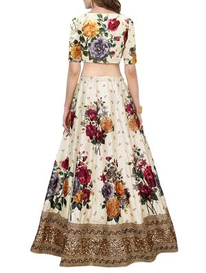 floral printed embellished lehanga - 15419881 - Standard Image - 2