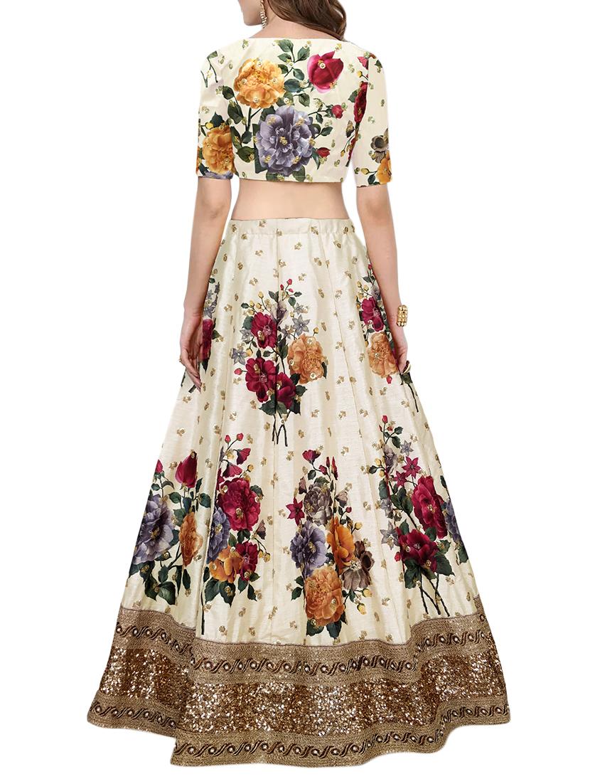 floral printed embellished lehanga - 15419881 - Zoom Image - 2