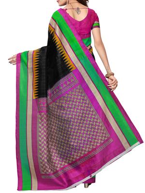 Temple bordered bhagalpuri saree with blouse - 15419895 - Standard Image - 2