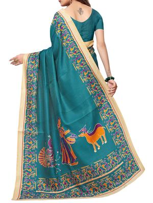 Conversational bordered saree with blouse - 15419929 - Standard Image - 2