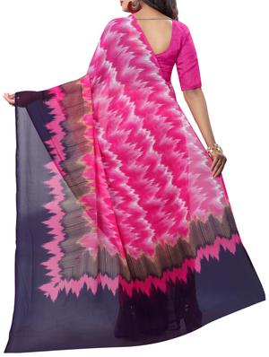 Geometrical printed saree with blouse - 15419967 - Standard Image - 2