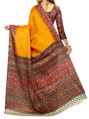 Printed bordered saree with blouse - 15420163 - Standard Image - 2