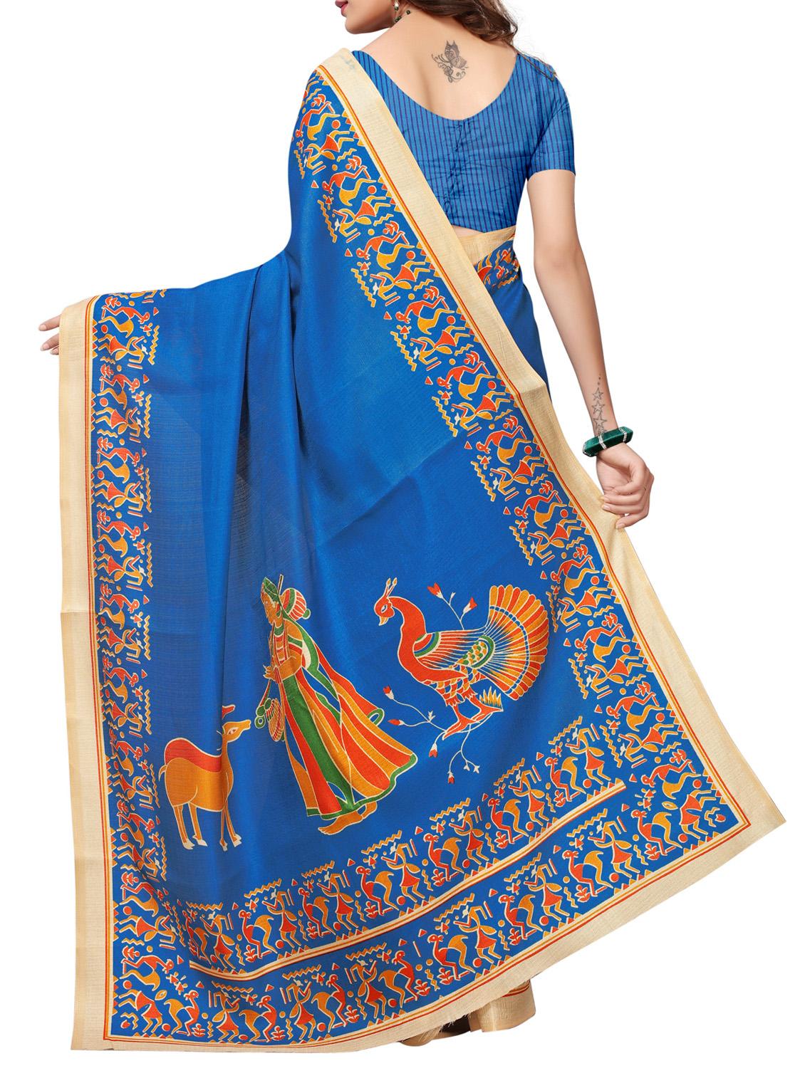 Conversational bordered saree with blouse - 15420166 - Zoom Image - 2